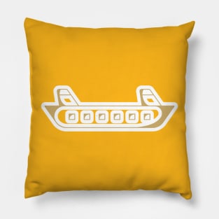 Cargo Ship With Containers Sticker vector logo. Sea transportation object icon concept. Industrial commercial delivery and logistic services element sticker design logo. Pillow