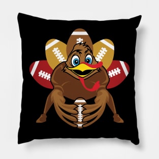 'Turkey and Football' Cool Thanksgiving Football Pillow