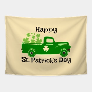 Happy st Patrick's day truck Four leaf clover irish Tapestry