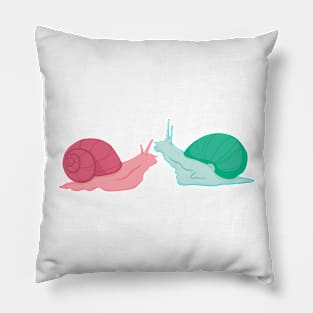 Pink and Green Snails Pillow