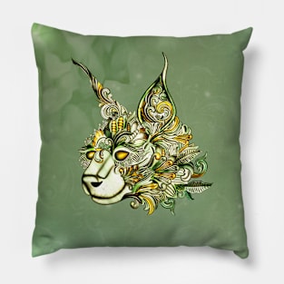 Decorative fantasy wolf head Pillow