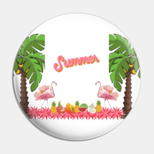 flamingo and pineapple Pin