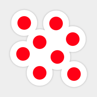 Red on White Polka Dots Magnet