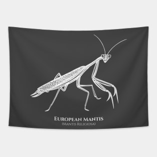 European Mantis design with Common and Latin Names Tapestry