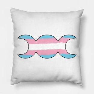 Witchy Triple Moon Goddess Symbol - Trans Pillow