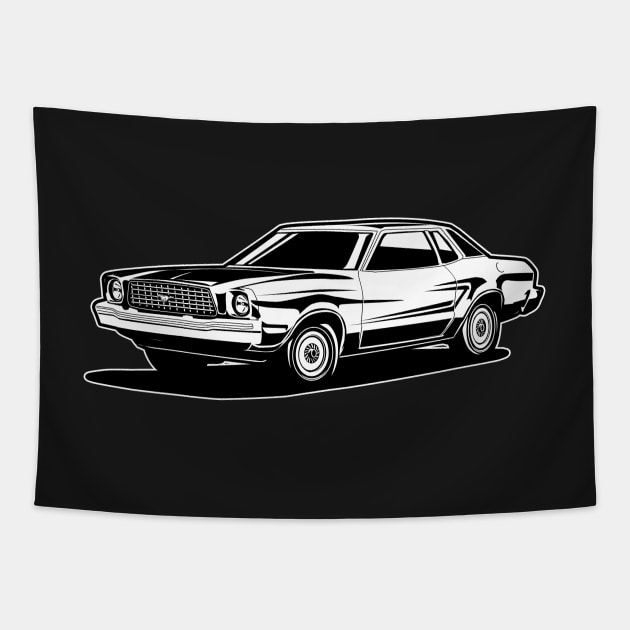 Ford Mustang second generation 1965 vintage cobra pony GT  illustration graphics Tapestry by ASAKDESIGNS