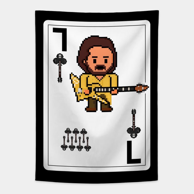 Pixelrockstars Seven of Clubs Playing Card Tapestry by gkillerb