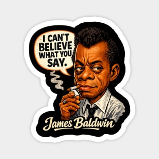 James Baldwin Truth Teller Literary Icon Illustration Magnet