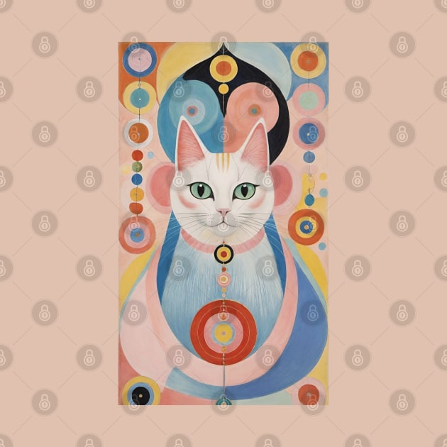 Hilma af Klint's Chromatic Cats: Abstract Feline Reverie by FridaBubble