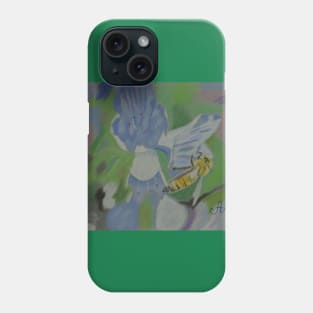 A bee on a blue flower Phone Case