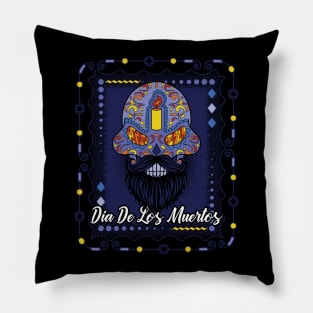 Dia de los Muertos Purple Sugar Skull Pillow