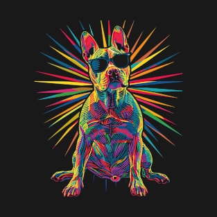 American Bull Terrier Dog Sunglasses Pop Art T-Shirt