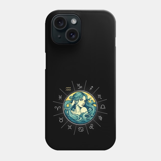 ZODIAC Aquarius - Astrological AQUARIUS - AQUARIUS - ZODIAC sign - Van Gogh style - 11 Phone Case by ArtProjectShop