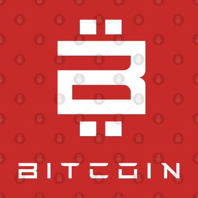 Bitcoin Tech Logo White by StickSicky