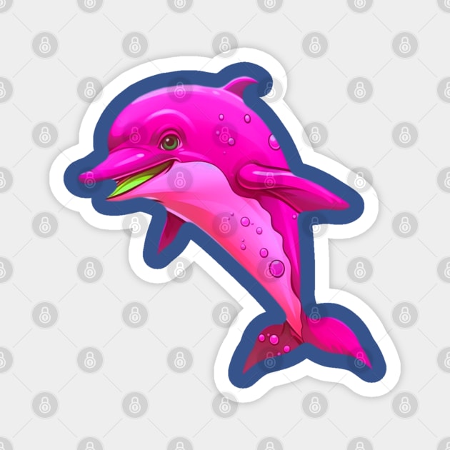 Pink Dolphin Paradise Magnet by DesginsDone