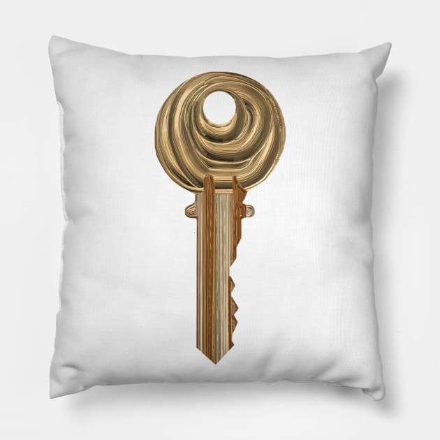 Gold Key to your Future Pillow by Art by Deborah Camp