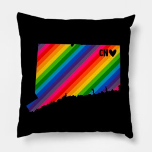 USA States: Connecticut (rainbow) Pillow