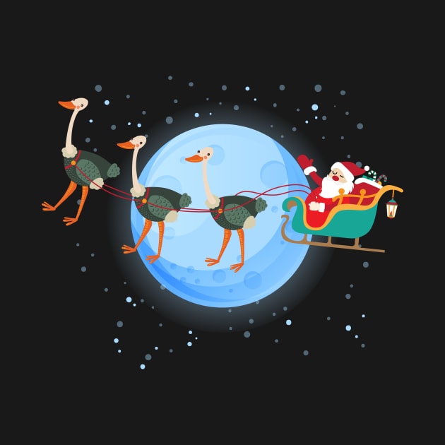 Santa Claus Riding ostrich by Skylane