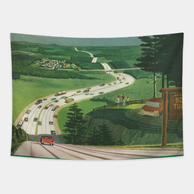 Vintage Scenic America Tapestry by MasterpieceCafe