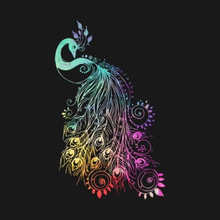 Colorful Peacock Bird Multicolored - Peacock Bird Lover T-Shirt