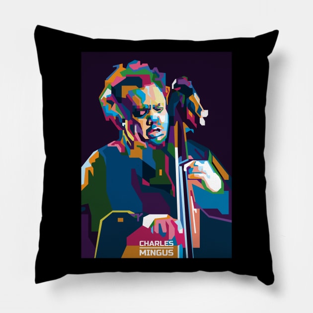 Abstract Geometric Charles Mingus in WPAP Pillow by smd90