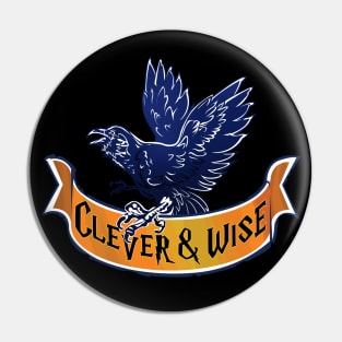 Raven Clever and Wise Pin