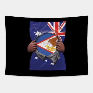 Australian Samoa Flag Australian Flag Ripped - Gift for Australian Samoan From Australian Samoa Tapestry