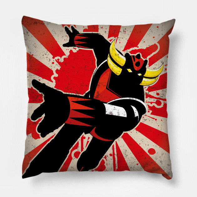 Goldrake Ufo Robot Mecha Manga Goldrake Pillow Teepublic