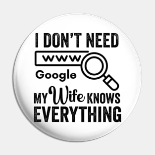 Funny Saying My Wife Knows Everything Pin