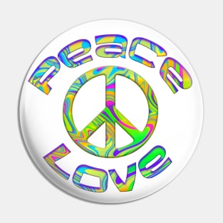 Retro Tie Dye Peace Love Peace Symbol Sticker Pin