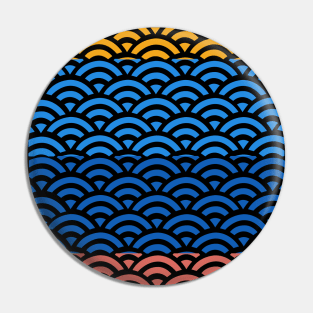 Retro Japanese Clouds Pattern RE:COLOR 03 Pin