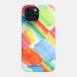 Colorful Watercolor Paint Swatches Brush Strokes Rainbow Abstract Art Phone Case