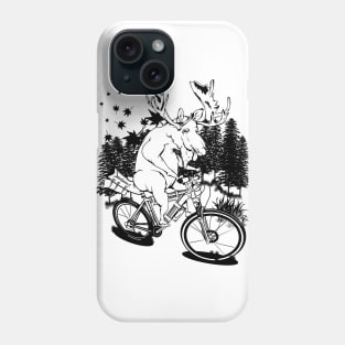 Funny moose cycle touring Phone Case