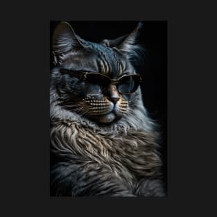 Cool cat portrait looking out in the distance with sun glasses T-Shirt