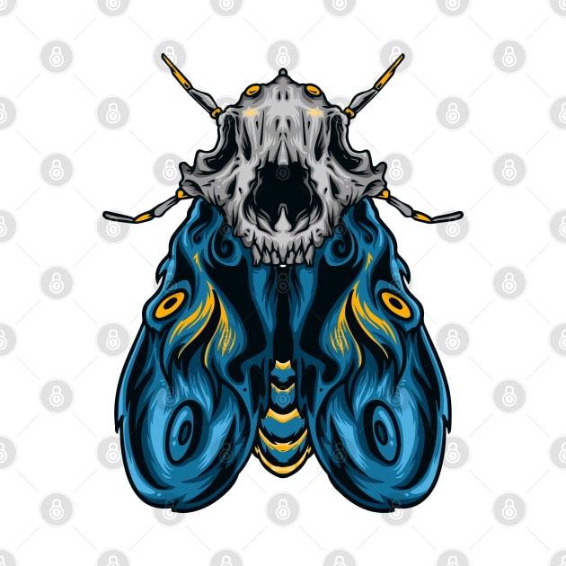 Moth skull illustration by Mako Design 