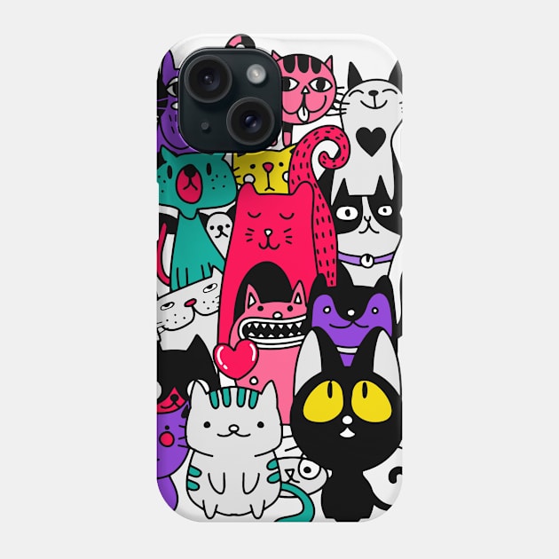 Crazy Cats Phone Case by Red Rov