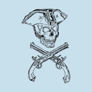 Pirate Skull Flintguns Halloween T-Shirt