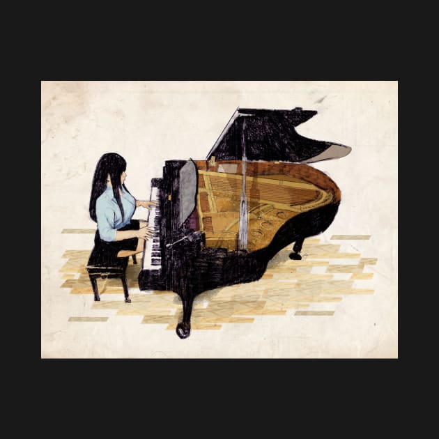 Girl At Piano by Keithhenrybrown