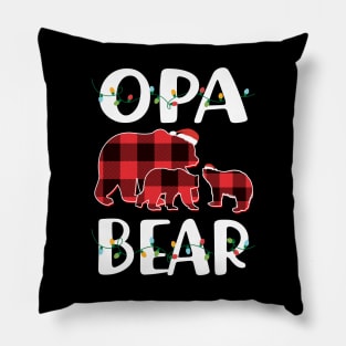 Opa Bear Red Plaid Christmas Pajama Matching Family Gift Pillow