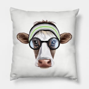 Subtle Agender Cow with Headband Bandana Pillow