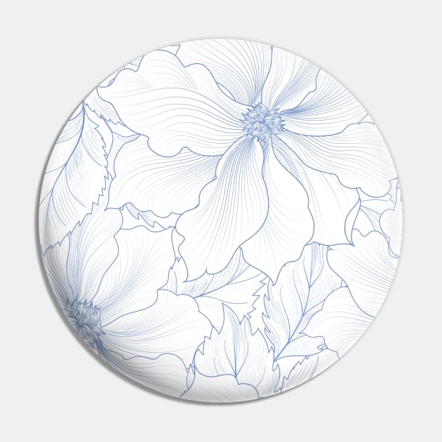 Blue flower lined illustration Pin by holger.brandt