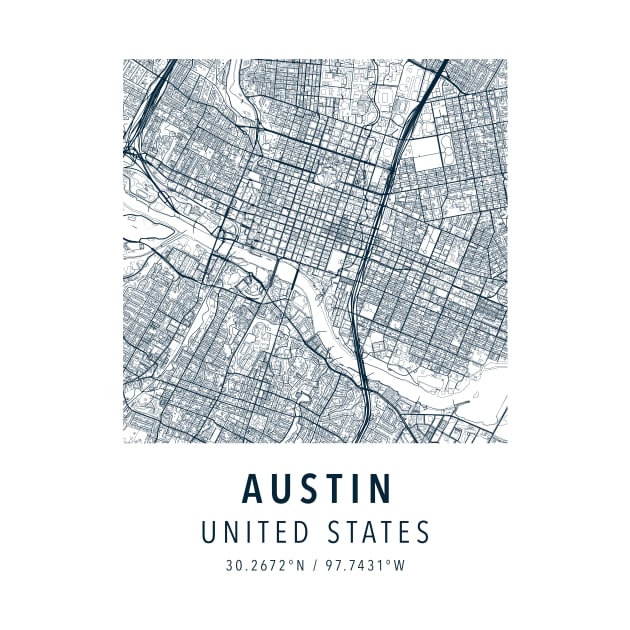 austin simple map by boy cartograph