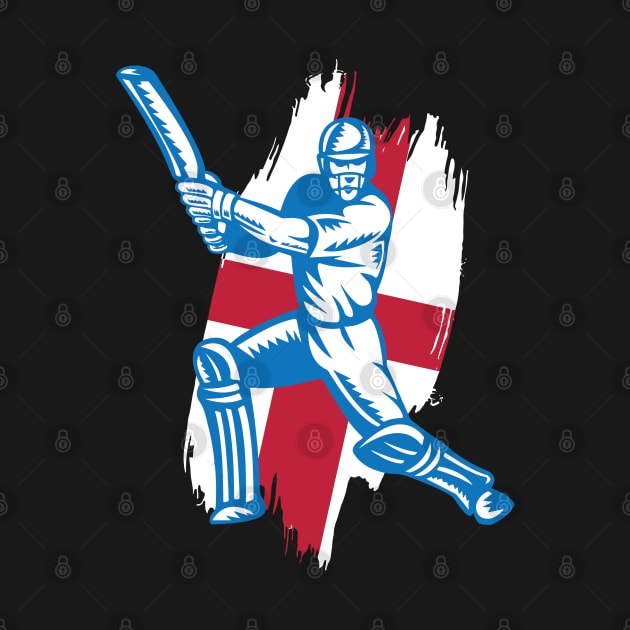 England Cricket Player Batsman Design by alltheprints