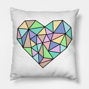 Multi-colour Pastel Crystal Heart Pillow