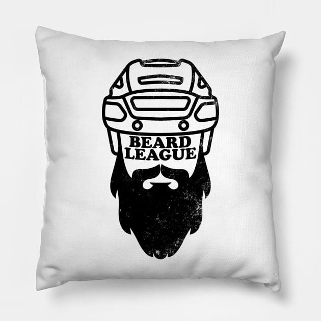 Beard League - Playoff Hockey (black version) Pillow by toadyco