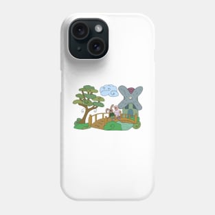 Schaf und Hase am See Phone Case