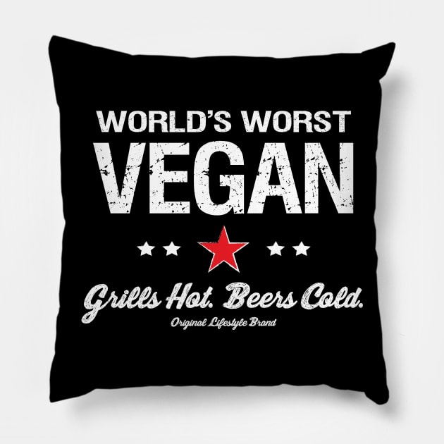 Grills Hot. Beers Cold. : World's Worst Vegan Pillow by FOOTBALL IS EVERYTHING