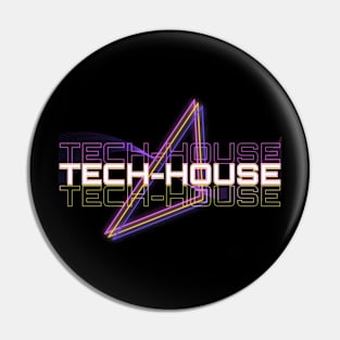 TECH HOUSE  - Audio Geometry (pink/orange) Pin