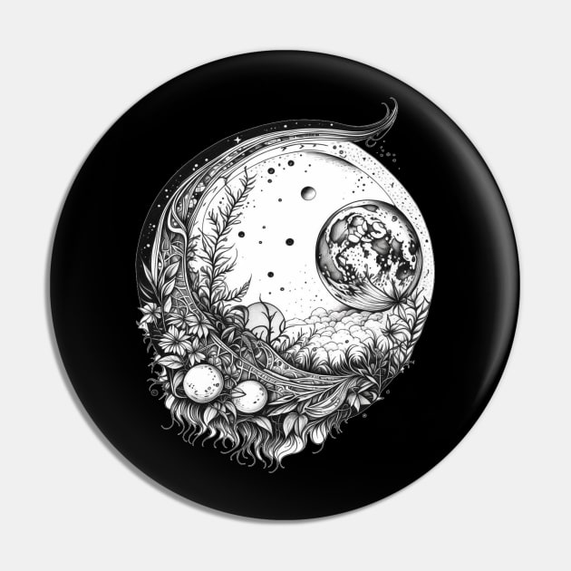 black and white moon Pin by Majkel&Majkel