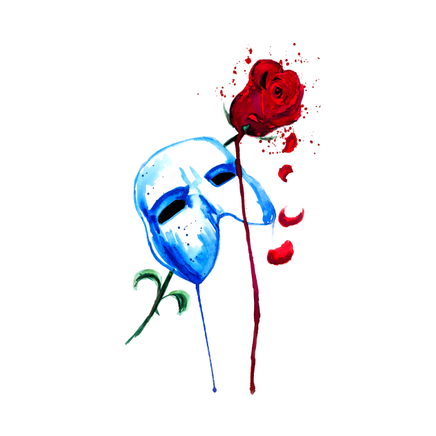 Phantom and Rose - Phantom Of The Opera - T-Shirt